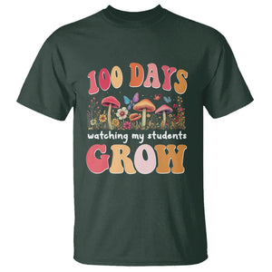 100th Day Of School T Shirt 100 Days Watching My Student Grow Teacher TS09 Dark Forest Green Printyourwear