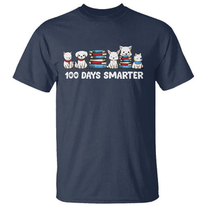 100th Day Of School T Shirt 101 Days Smarter Cute Dog Puppy TS09 Navy Printyourwear