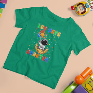 100th Day Of School T Shirt For Kid 100 Days Smarter Funny Astronaut Space Balloon TS09 Irish Green Printyourwear