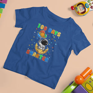 100th Day Of School T Shirt For Kid 100 Days Smarter Funny Astronaut Space Balloon TS09 Royal Blue Printyourwear