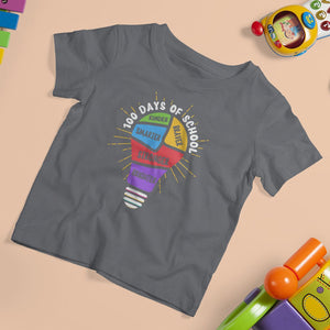 100th Day Of School T Shirt For Kid 100 Days Smarter Kinder Stronger Brighter Brave TS09 Charcoal Printyourwear