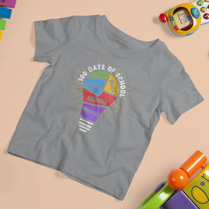 100th Day Of School T Shirt For Kid 100 Days Smarter Kinder Stronger Brighter Brave TS09 Sport Gray Printyourwear