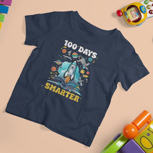 100th Day Of School T Shirt For Kid 100 Days Smarter Outer Space Magic Book TS09 Navy Printyourwear