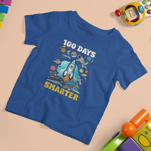 100th Day Of School T Shirt For Kid 100 Days Smarter Outer Space Magic Book TS09 Royal Blue Printyourwear