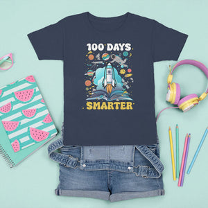 100th Day Of School T Shirt For Kid 100 Days Smarter Outer Space Magic Book TS09 Navy Printyourwear