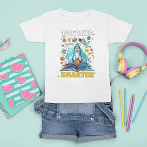 100th Day Of School T Shirt For Kid 100 Days Smarter Outer Space Magic Book TS09 White Printyourwear