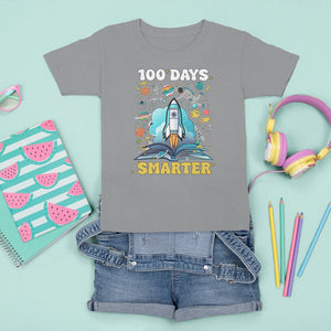 100th Day Of School T Shirt For Kid 100 Days Smarter Outer Space Magic Book TS09 Sport Gray Printyourwear