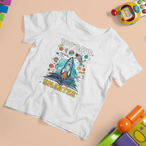 100th Day Of School T Shirt For Kid 100 Days Smarter Outer Space Magic Book TS09 White Printyourwear