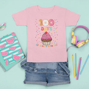 100th Day Of School T Shirt For Kid 100 Days Sprinkled With Fun Cupcake Donut TS09 Light Pink Printyourwear