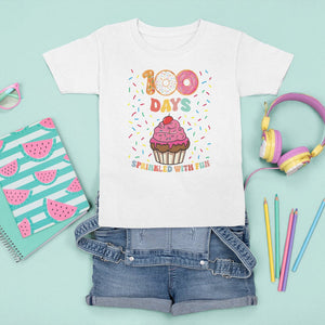 100th Day Of School T Shirt For Kid 100 Days Sprinkled With Fun Cupcake Donut TS09 White Printyourwear