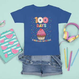 100th Day Of School T Shirt For Kid 100 Days Sprinkled With Fun Cupcake Donut TS09 Royal Blue Printyourwear