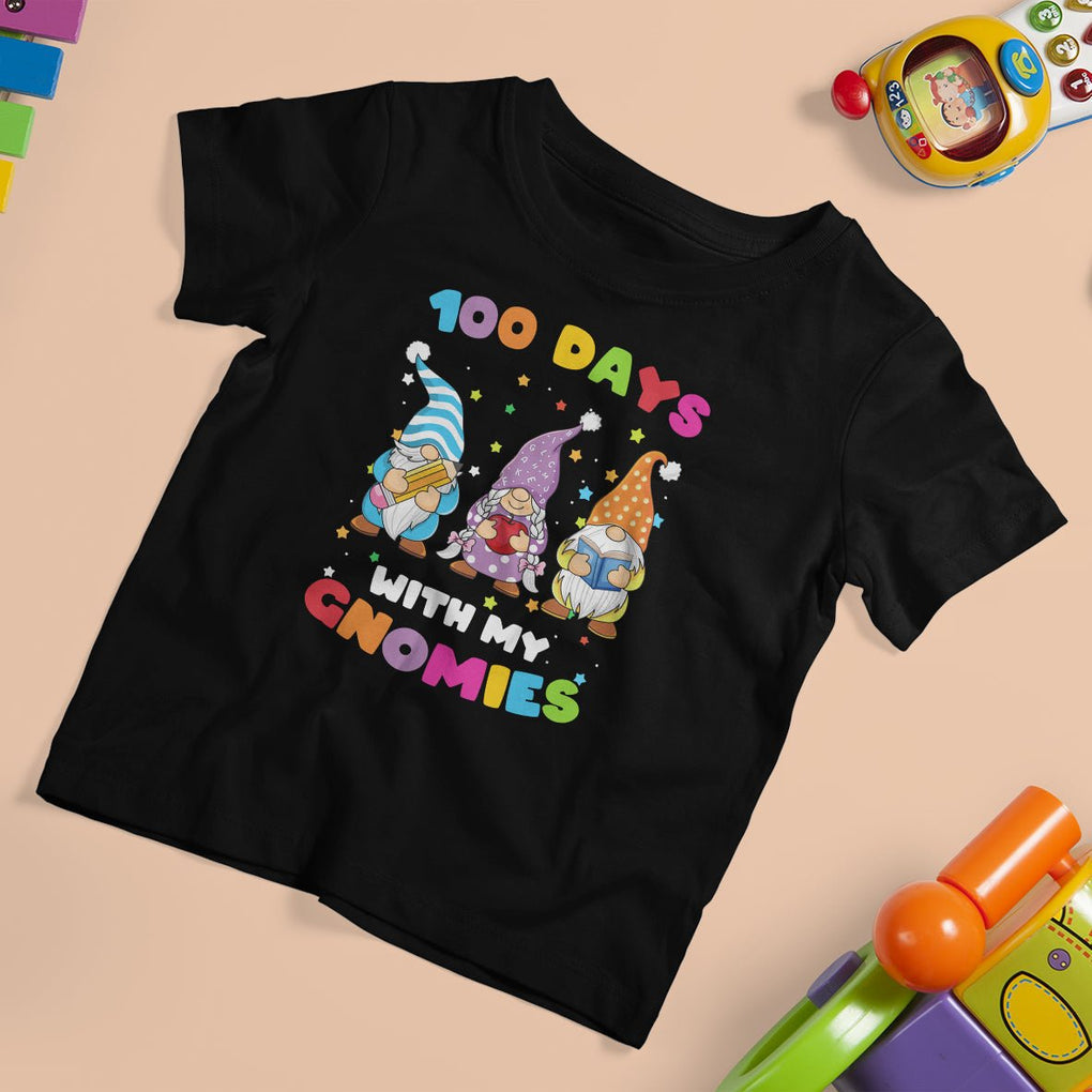 100th Day Of School T Shirt For Kid 100 Days With My Gnomies Smarter TS09 Black Printyourwear