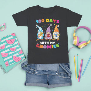 100th Day Of School T Shirt For Kid 100 Days With My Gnomies Smarter TS09 Black Printyourwear