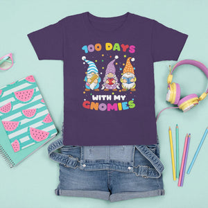 100th Day Of School T Shirt For Kid 100 Days With My Gnomies Smarter TS09 Purple Printyourwear