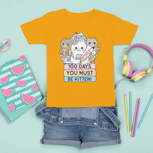 100th Day Of School T Shirt For Kid 100 Days You Must Be Kitten Cute Cat TS09 Gold Printyourwear