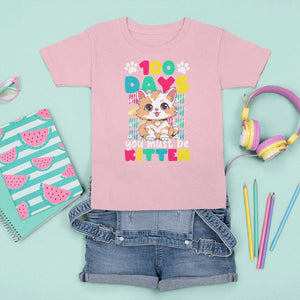 100th Day Of School T Shirt For Kid 100 Days You Must Be Kitten Cute Cat TS09 Light Pink Printyourwear