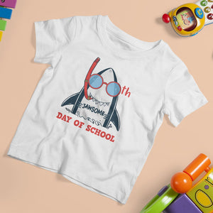 100th Day Of School T Shirt For Kid 100 Jawsome Days Funny Shark TS09 White Printyourwear