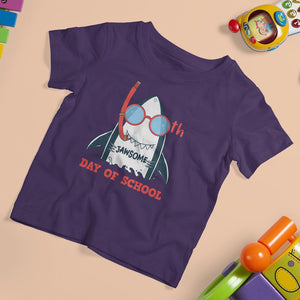 100th Day Of School T Shirt For Kid 100 Jawsome Days Funny Shark TS09 Purple Printyourwear