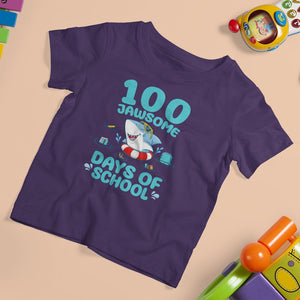 100th Day Of School T Shirt For Kid 100 Jawsome Days Funny Shark TS09 Purple Printyourwear