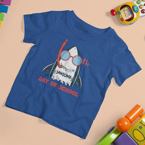 100th Day Of School T Shirt For Kid 100 Jawsome Days Funny Shark TS09 Royal Blue Printyourwear