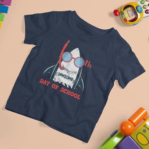 100th Day Of School T Shirt For Kid 100 Jawsome Days Funny Shark TS09 Navy Printyourwear