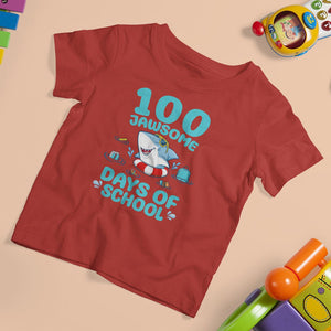 100th Day Of School T Shirt For Kid 100 Jawsome Days Funny Shark TS09 Red Printyourwear