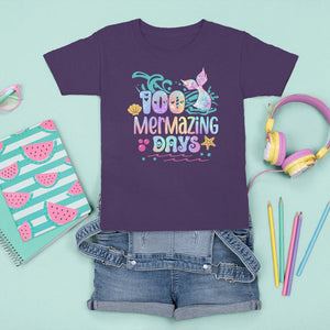 100th Day Of School T Shirt For Kid 100 Mermazing Days Mermaid TS09 Purple Printyourwear