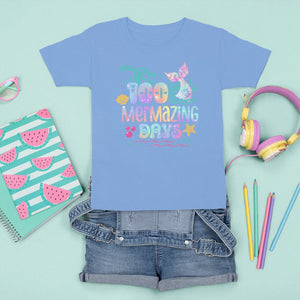 100th Day Of School T Shirt For Kid 100 Mermazing Days Mermaid TS09 Carolina Blue Printyourwear