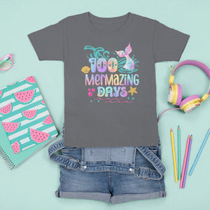 100th Day Of School T Shirt For Kid 100 Mermazing Days Mermaid TS09 Charcoal Printyourwear