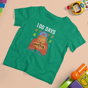 100th Day Of School T Shirt For Kid 101 Days Smarter Cool Bigfoot Sasquatch TS09 Irish Green Printyourwear