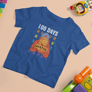 100th Day Of School T Shirt For Kid 101 Days Smarter Cool Bigfoot Sasquatch TS09 Royal Blue Printyourwear