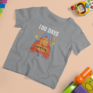 100th Day Of School T Shirt For Kid 101 Days Smarter Cool Bigfoot Sasquatch TS09 Sport Gray Printyourwear