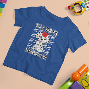 100th Day Of School T Shirt For Kid 101 Days Smarter Cute Dalmatian Dog TS09 Royal Blue Printyourwear