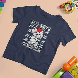 100th Day Of School T Shirt For Kid 101 Days Smarter Cute Dalmatian Dog TS09 Navy Printyourwear