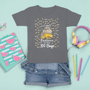 100th Day Of School T Shirt For Kid I Can't Beelieve It is 100 Days Smarter Funny Bee TS09 Charcoal Printyourwear