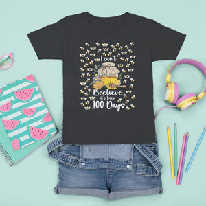 100th Day Of School T Shirt For Kid I Can't Beelieve It is 100 Days Smarter Funny Bee TS09 Black Printyourwear