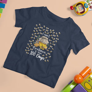 100th Day Of School T Shirt For Kid I Can't Beelieve It is 100 Days Smarter Funny Bee TS09 Navy Printyourwear