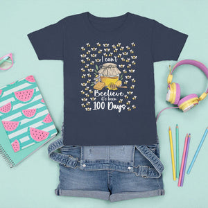 100th Day Of School T Shirt For Kid I Can't Beelieve It is 100 Days Smarter Funny Bee TS09 Navy Printyourwear