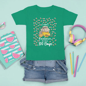 100th Day Of School T Shirt For Kid I Can't Beelieve It is 100 Days Smarter Funny Bee TS09 Irish Green Printyourwear