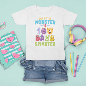 100th Day Of School T Shirt For Kid This Little Monster is 100 Days Smarter TS09 White Printyourwear