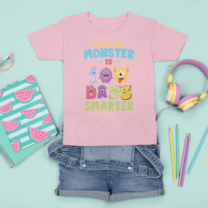 100th Day Of School T Shirt For Kid This Little Monster is 100 Days Smarter TS09 Light Pink Printyourwear