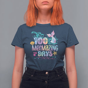 100th Day Of School T Shirt For Women 100 Mermazing Days Mermaid TS09 Navy Printyourwear