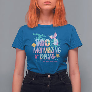 100th Day Of School T Shirt For Women 100 Mermazing Days Mermaid TS09 Royal Blue Printyourwear