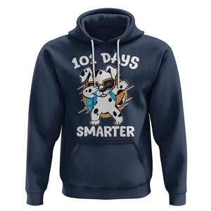 101 Days of School Dalmatian Dog Hoodie Dabbing 101 Days Smarter TS02 Navy Printyourwear