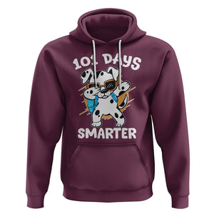 101 Days of School Dalmatian Dog Hoodie Dabbing 101 Days Smarter TS02 Maroon Printyourwear