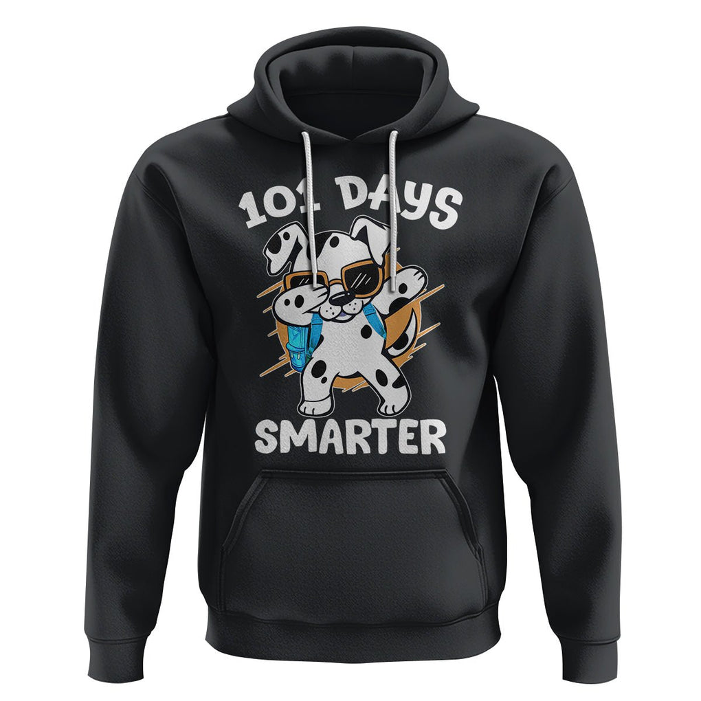 101 Days of School Dalmatian Dog Hoodie Dabbing 101 Days Smarter TS02 Black Printyourwear