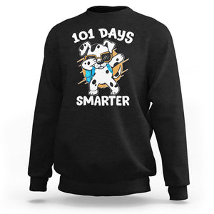 101 Days of School Dalmatian Dog Sweatshirt Dabbing 101 Days Smarter TS02 Black Printyourwear