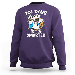 101 Days of School Dalmatian Dog Sweatshirt Dabbing 101 Days Smarter TS02 Purple Printyourwear