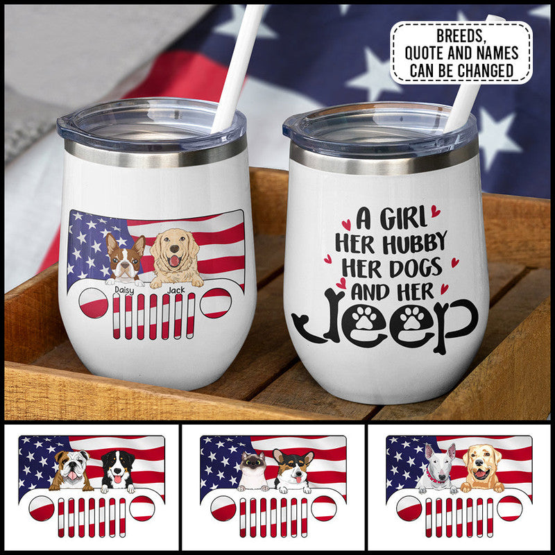 Personalized JP Wine Tumbler Dogs and Cats JP (No Straw Included) CTM 12 OZ Custom - Printyourwear