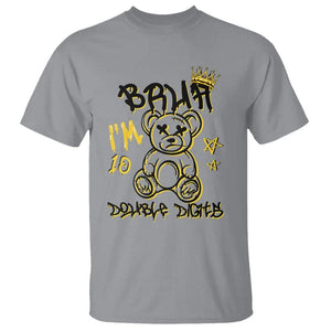 10th Birthday T Shirt Bruh I'm Double Digits 10 Years Old Kid TS11 Sport Gray Print Your Wear